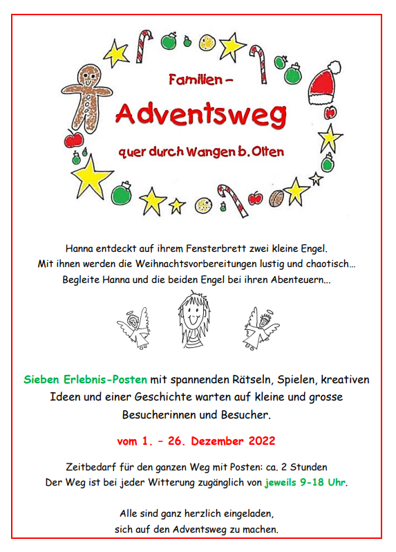 Adventsweg Vorderseite 2022